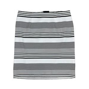 Chico’s Ottoman Black & White Stripe Knee Length Pencil Skirt. Size 3